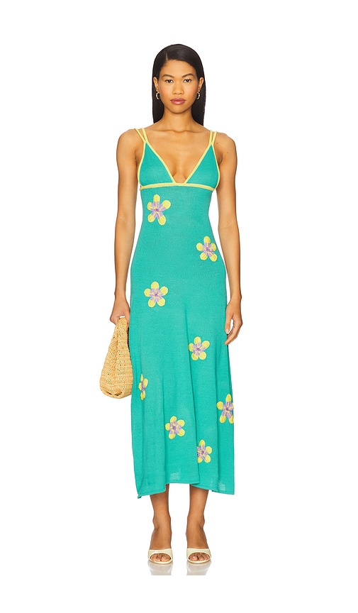 Capittana Carolina Flowers Dress in Turquoise. M/L also in