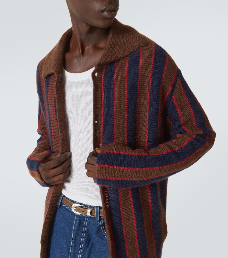 Bode Striped mohair-blend cardigan