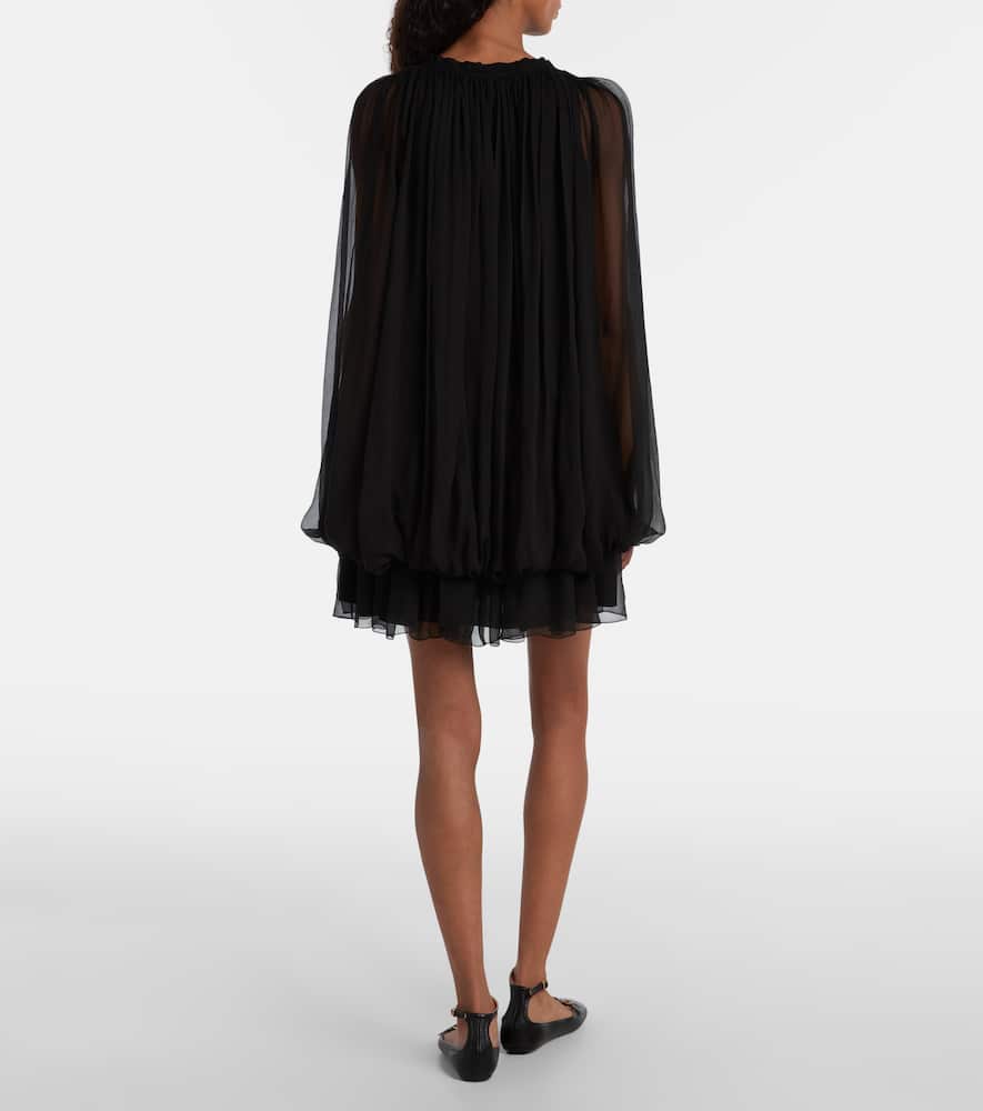 Chloé Ruffled draped silk minidress