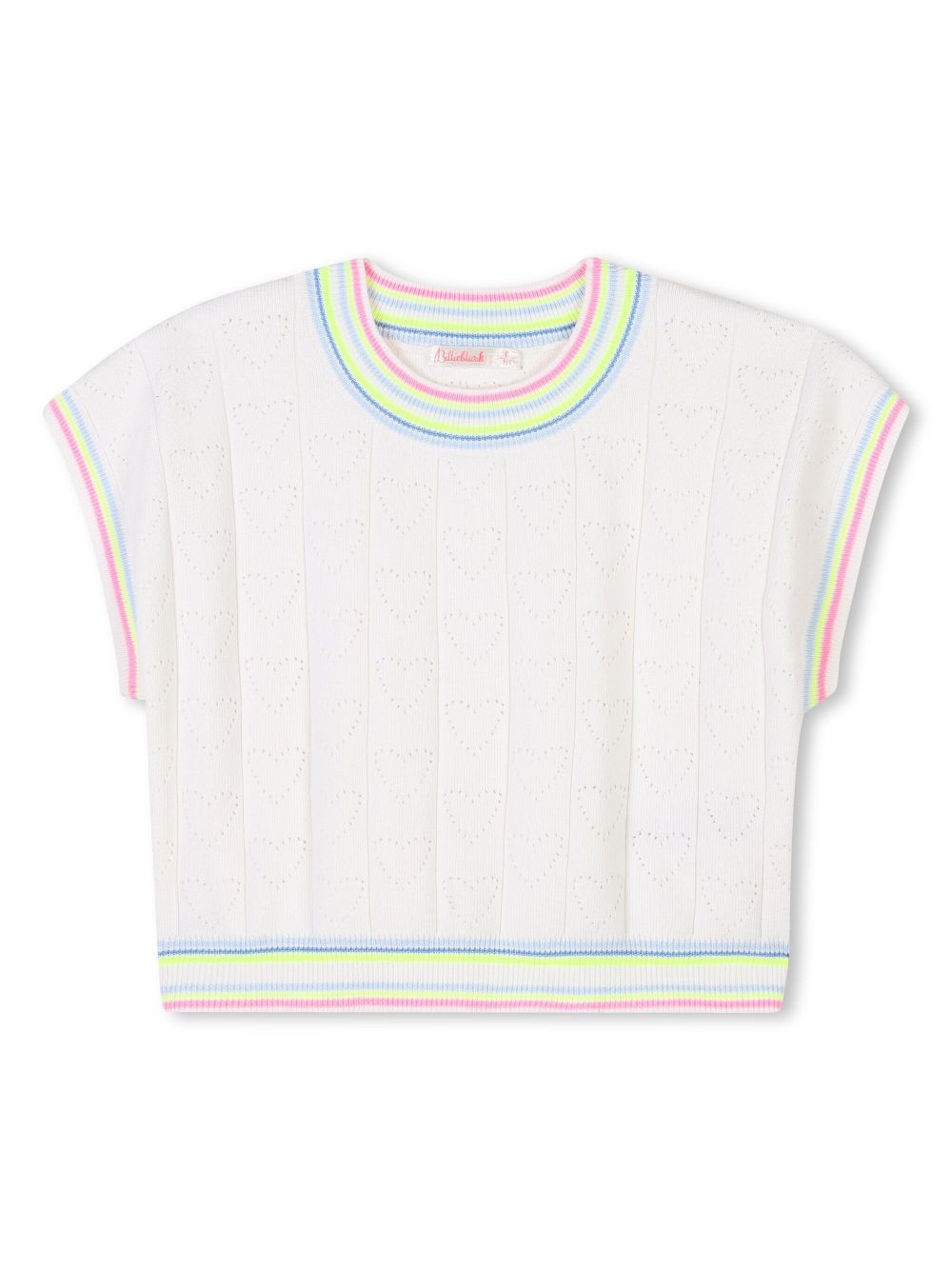 Heart-motif knitted top - White