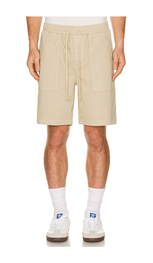 Barefoot Dreams Cotton Canvas Twill Utility Short in Beige. - M also in