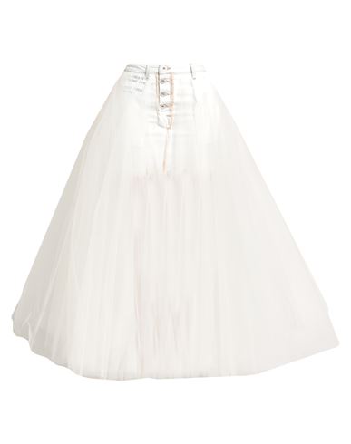 Ben Taverniti Unravel Project Woman Denim skirt White Size 24 Cotton, Polyamide