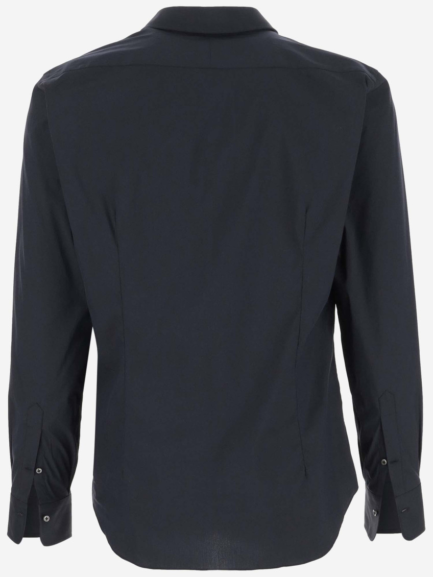 Navy Blue Long Sleeves Cotton Shirt