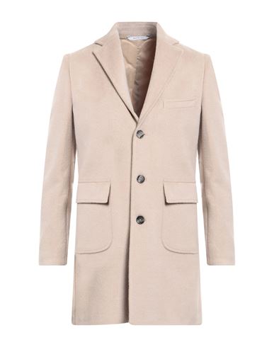 Man Coat Beige Size 44 Polyester, Viscose, Wool