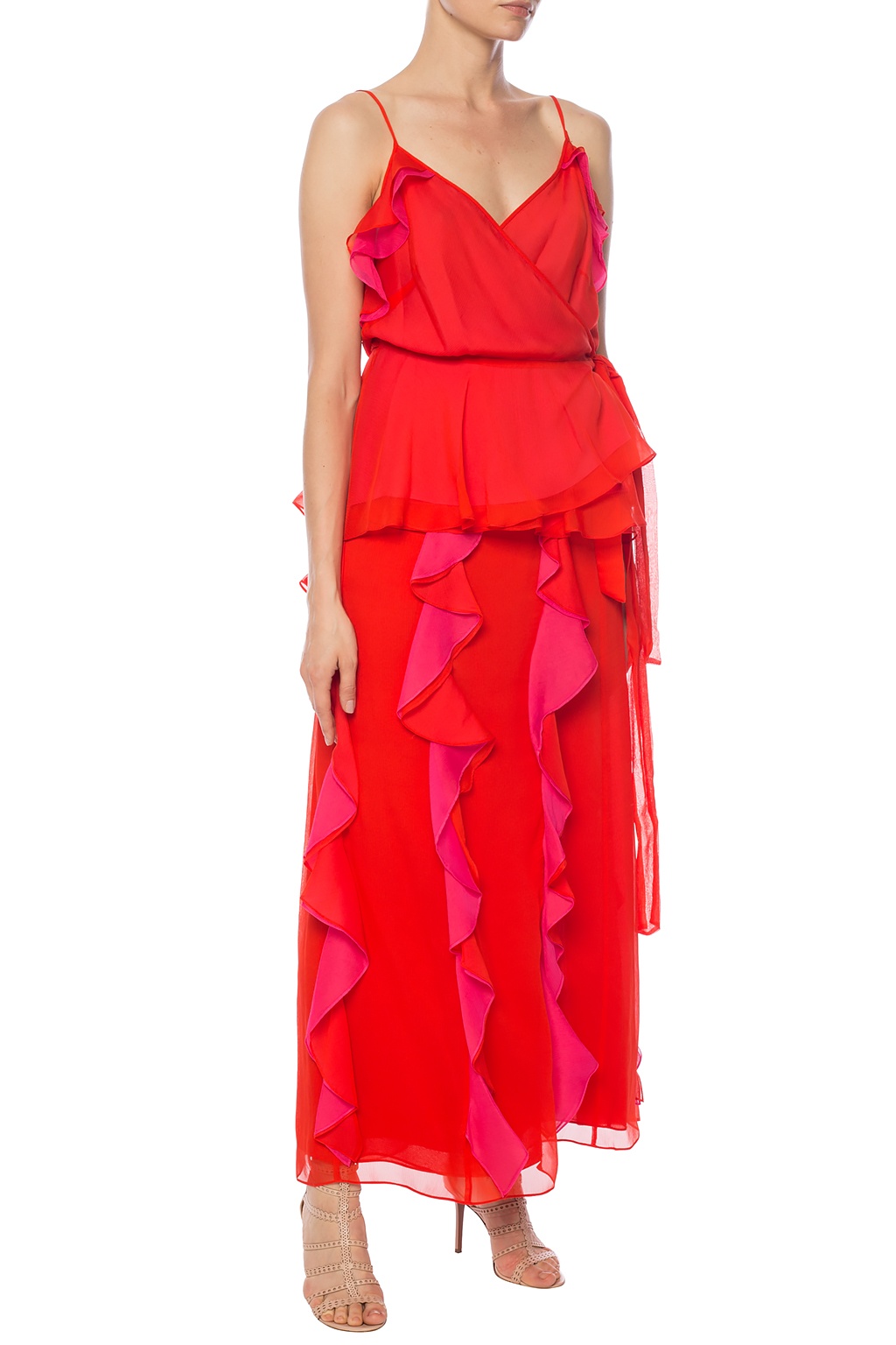 Ruffled Skirt, Women's, Red