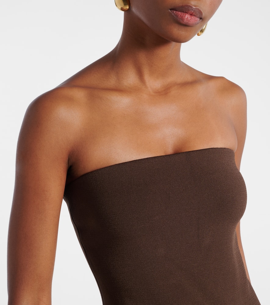 Izzy strapless taffeta midi dress