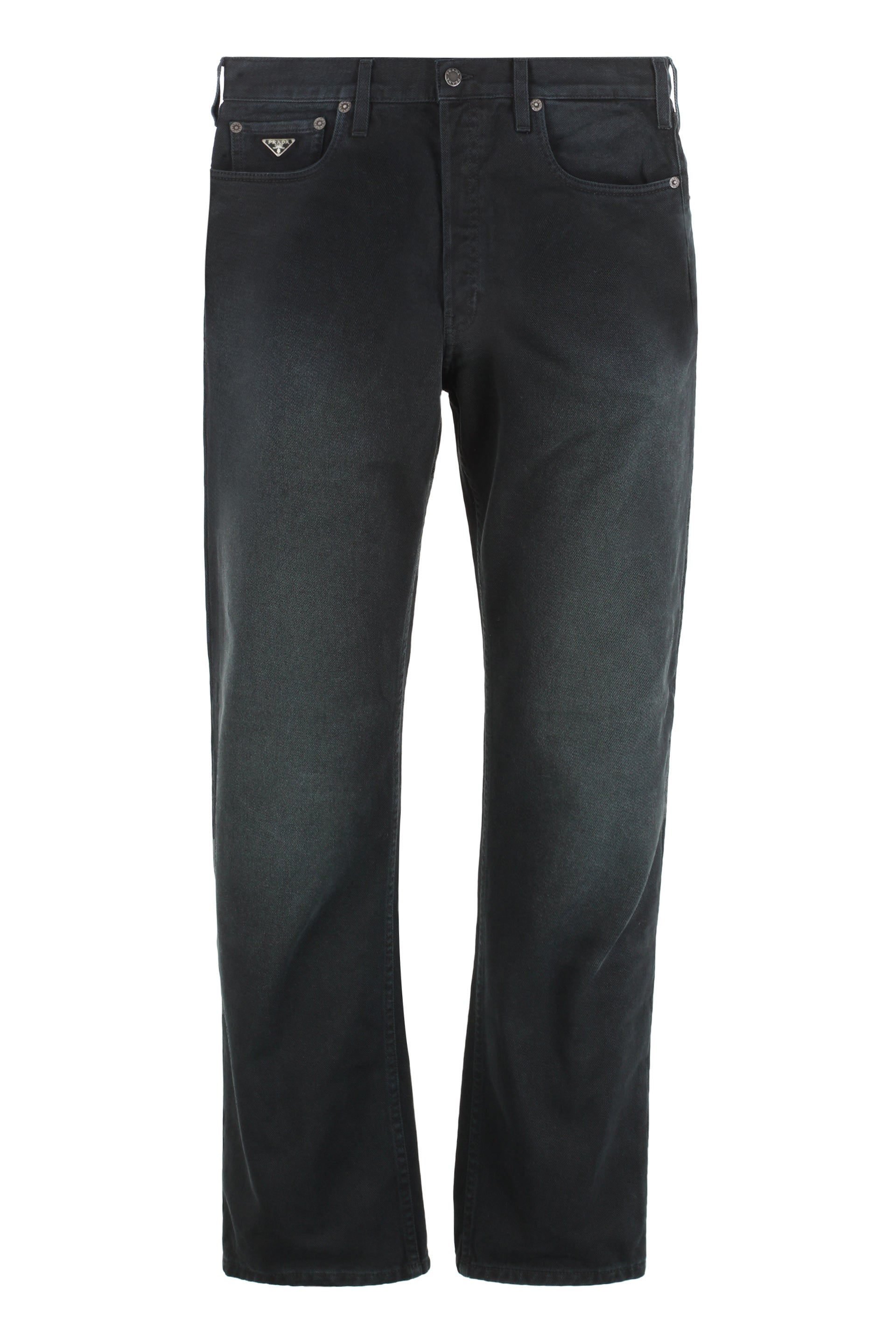 Straight-Leg Jeans with Engraved Logo Metal Hardware