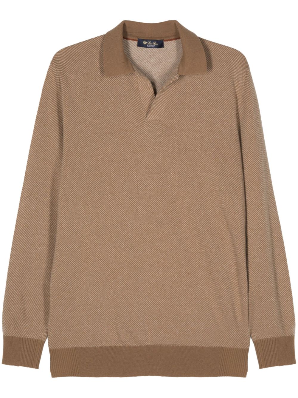 Fine-knit cashmere polo shirt - Brown