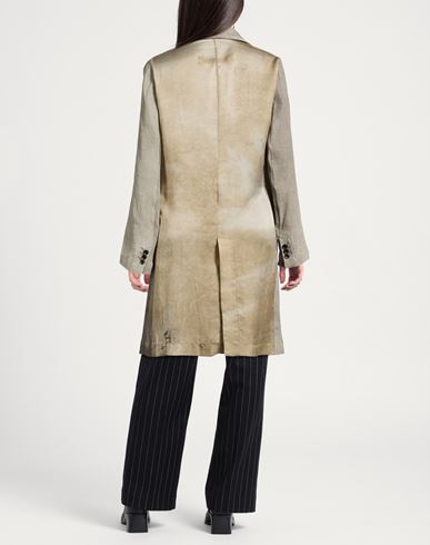 Woman Overcoat & Trench Coat Grey Size M Linen, Viscose, Cupro