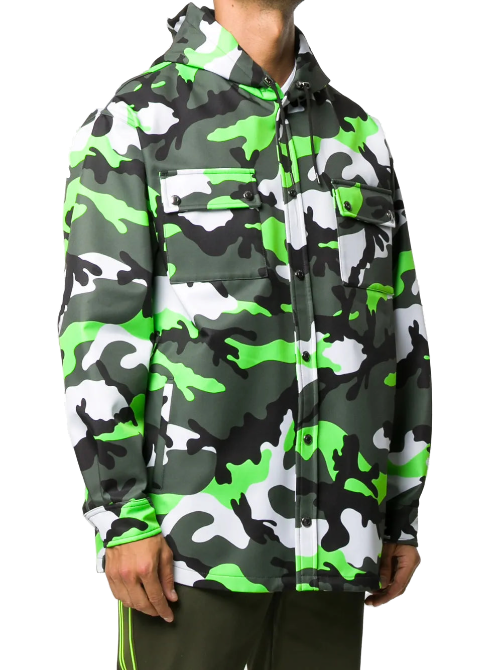 Camouflage Print Hooded Jacket — Green