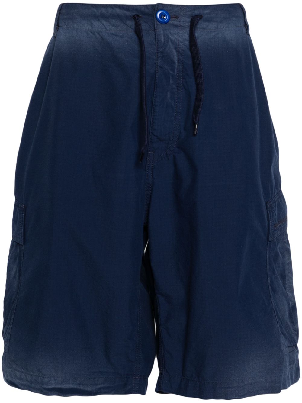 Logo-embroidered cargo shorts - Blue