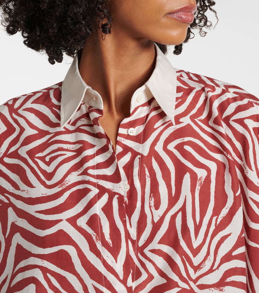 Printed cotton and silk shirt