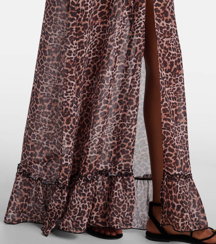Berta leopard-print beach cover-up