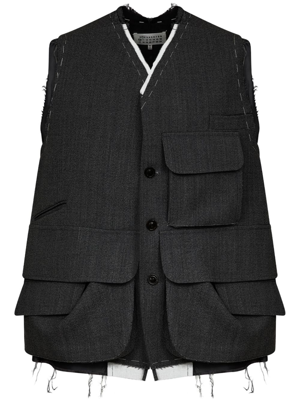 Cargo wool vest - Grey