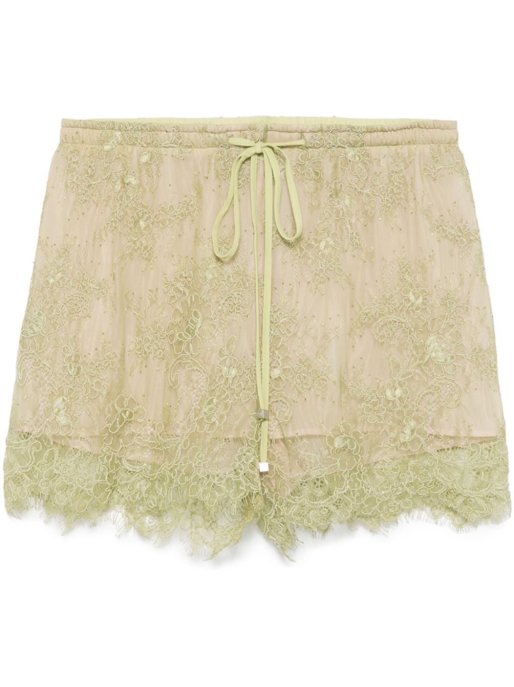 Floral-lace shorts - Green