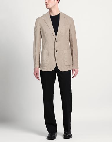 Patrizio Piscaglia Man Blazer Taupe Size 38 Cotton, Hemp