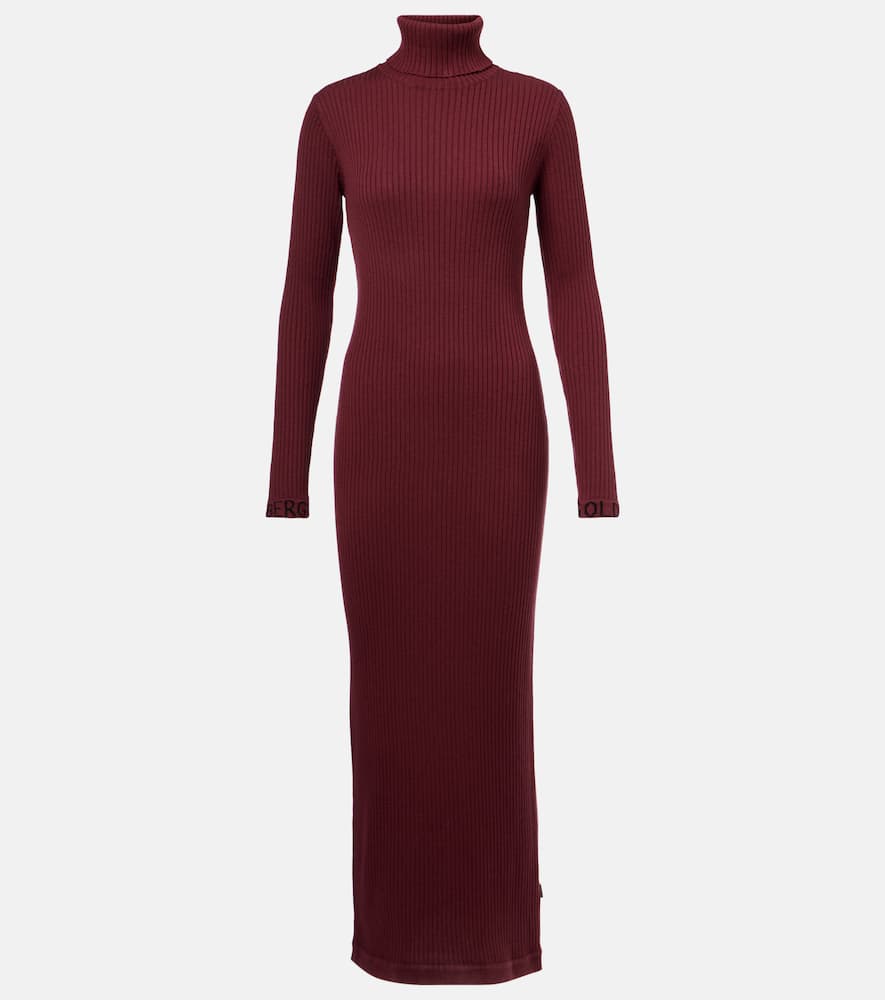 Mireille ribbed-knit turtleneck midi dress