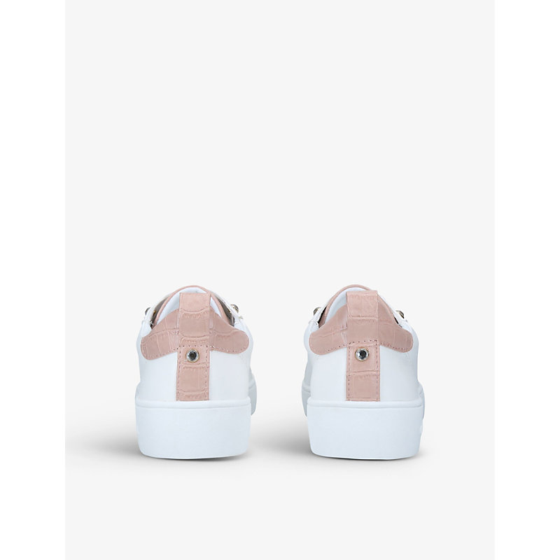 Womens White Joyful 2 Faux-leather Trainers