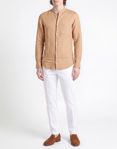 Man Shirt Light brown Size 15 Linen