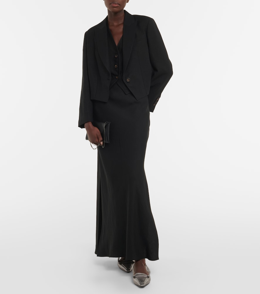 Twill maxi skirt