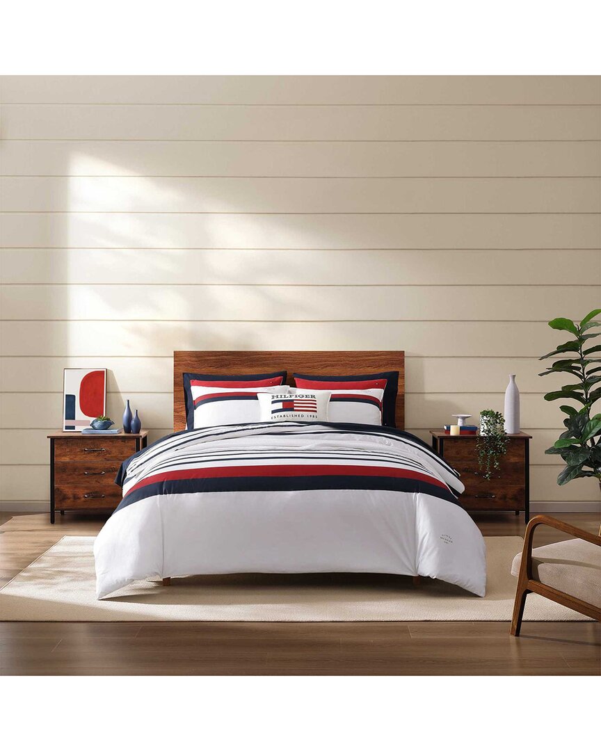 Tommy Classic Stripe Cotton Percale Duvet Set