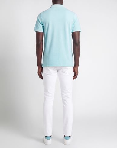 Man Polo shirt Turquoise Size M Cotton