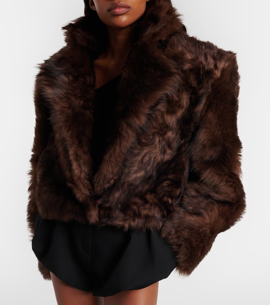 Cropped shearling jacket