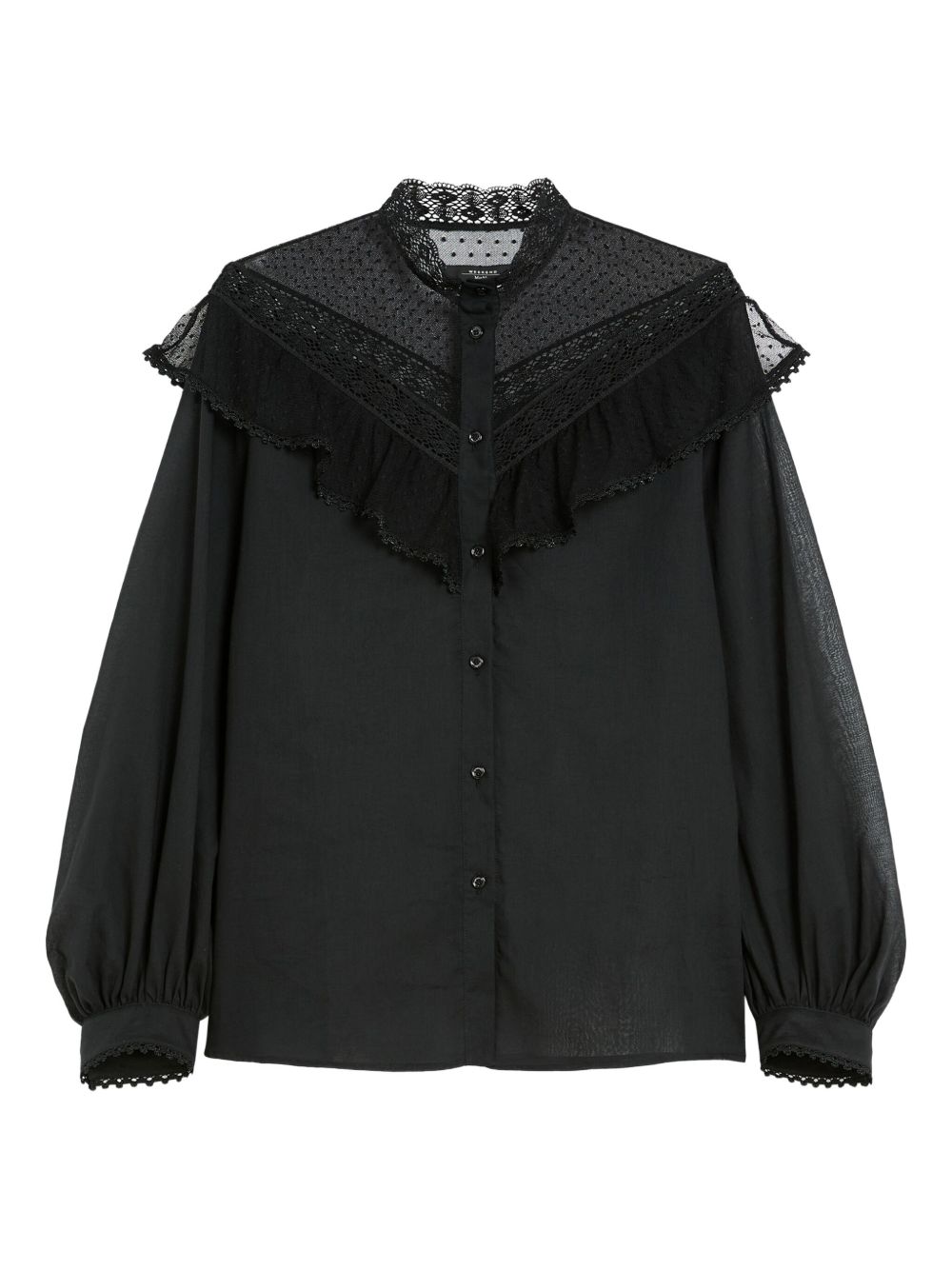 Astice lace-collar shirt - Black