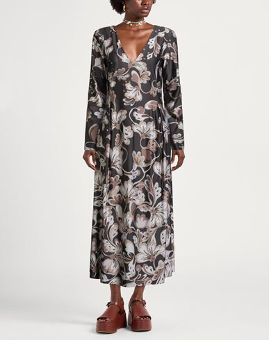 Malìparmi Woman Midi dress Dark brown Size 10 Polyester, Elastane