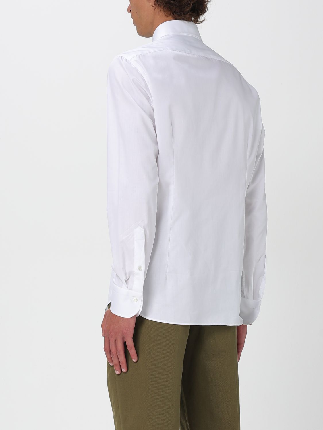 Cutaway-collar cotton shirt - White