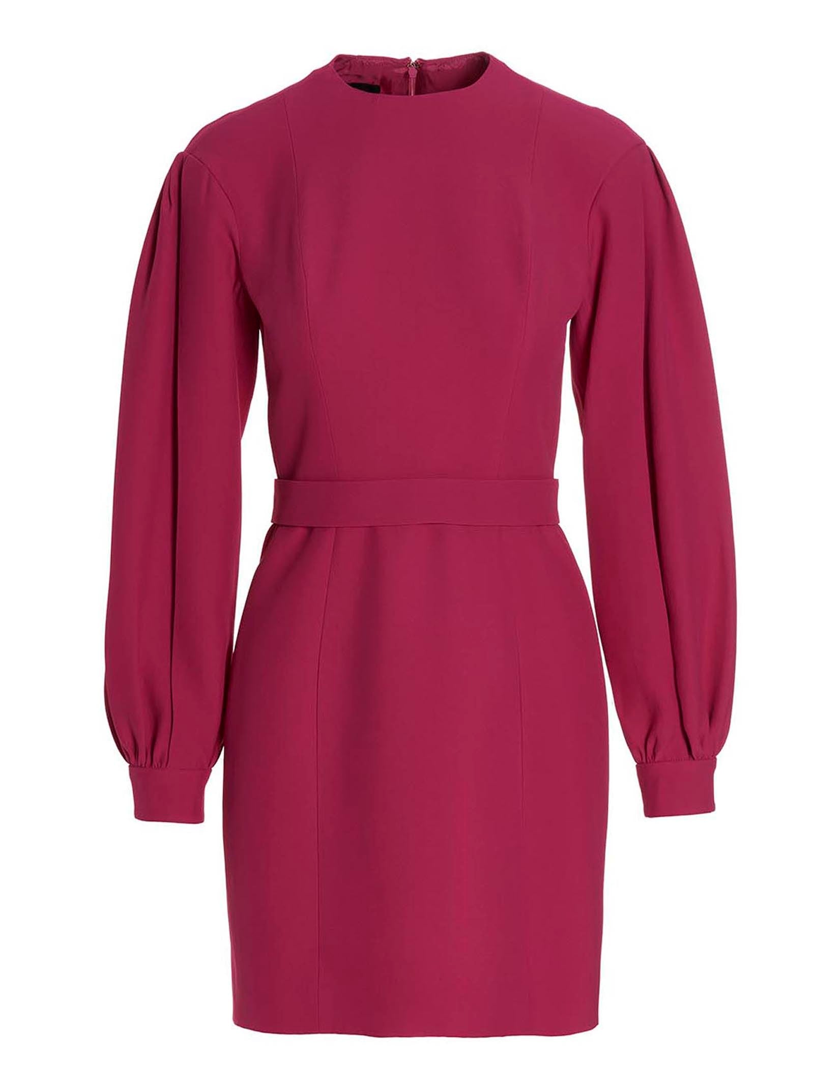 Puff Sleeve Viscose Dress — Pink