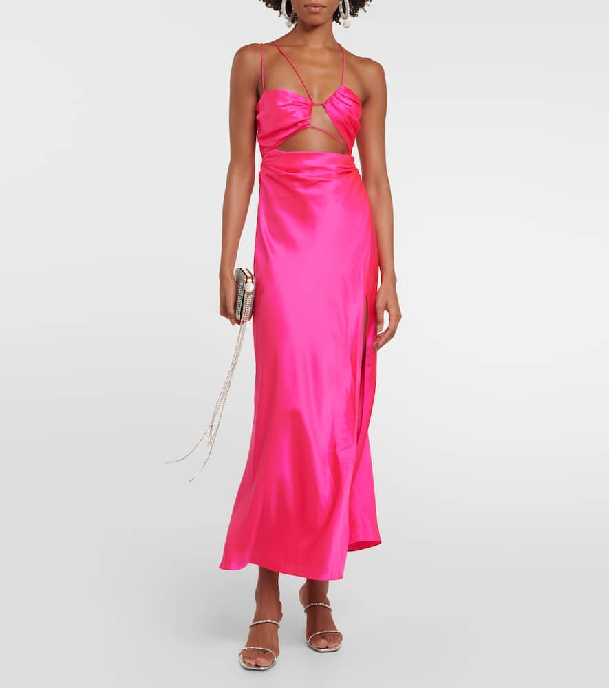 The Sei Asymmetric silk satin gown