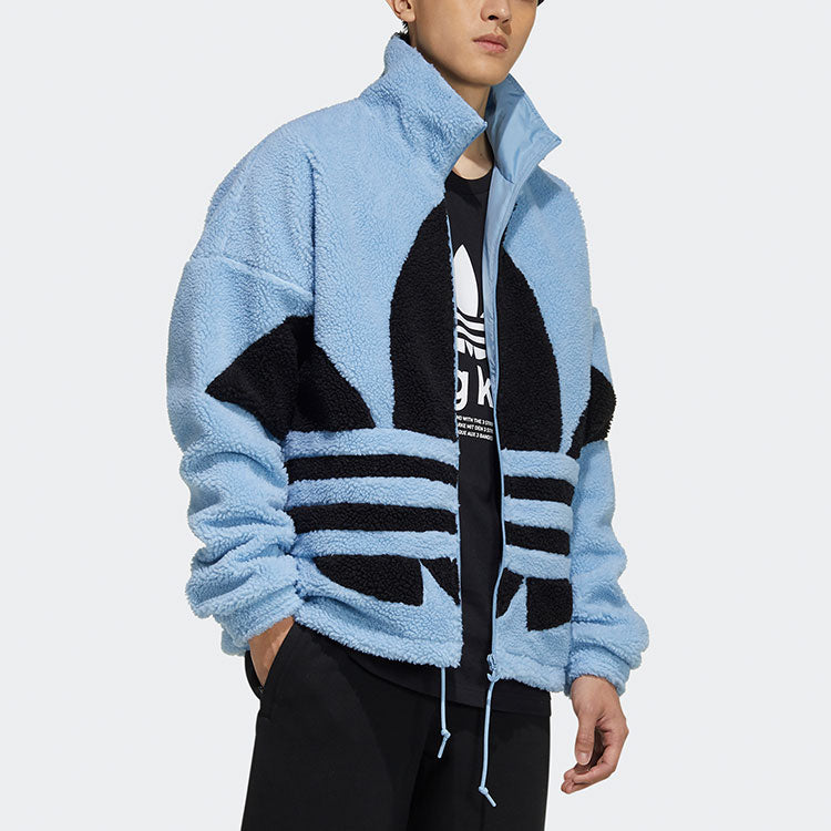 Originals Sherpa Jacket Stand Collar Loose Logo Sports Sky Blue