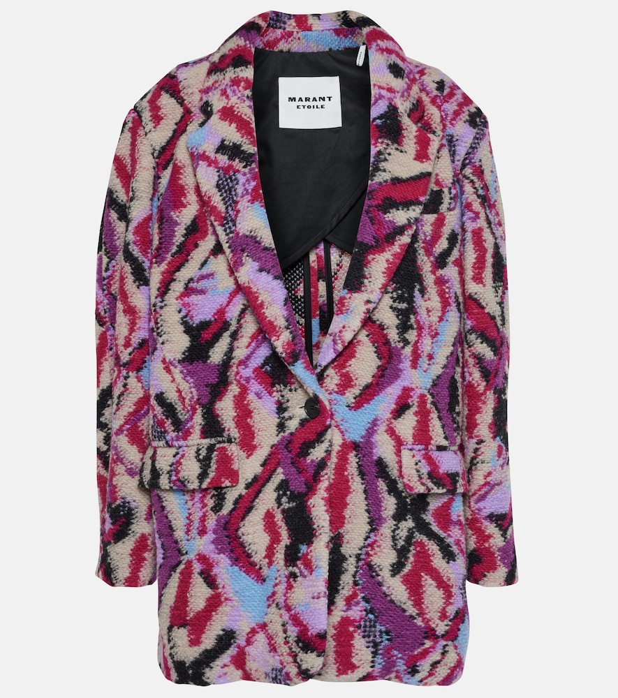 Intarsia wool-blend jacket