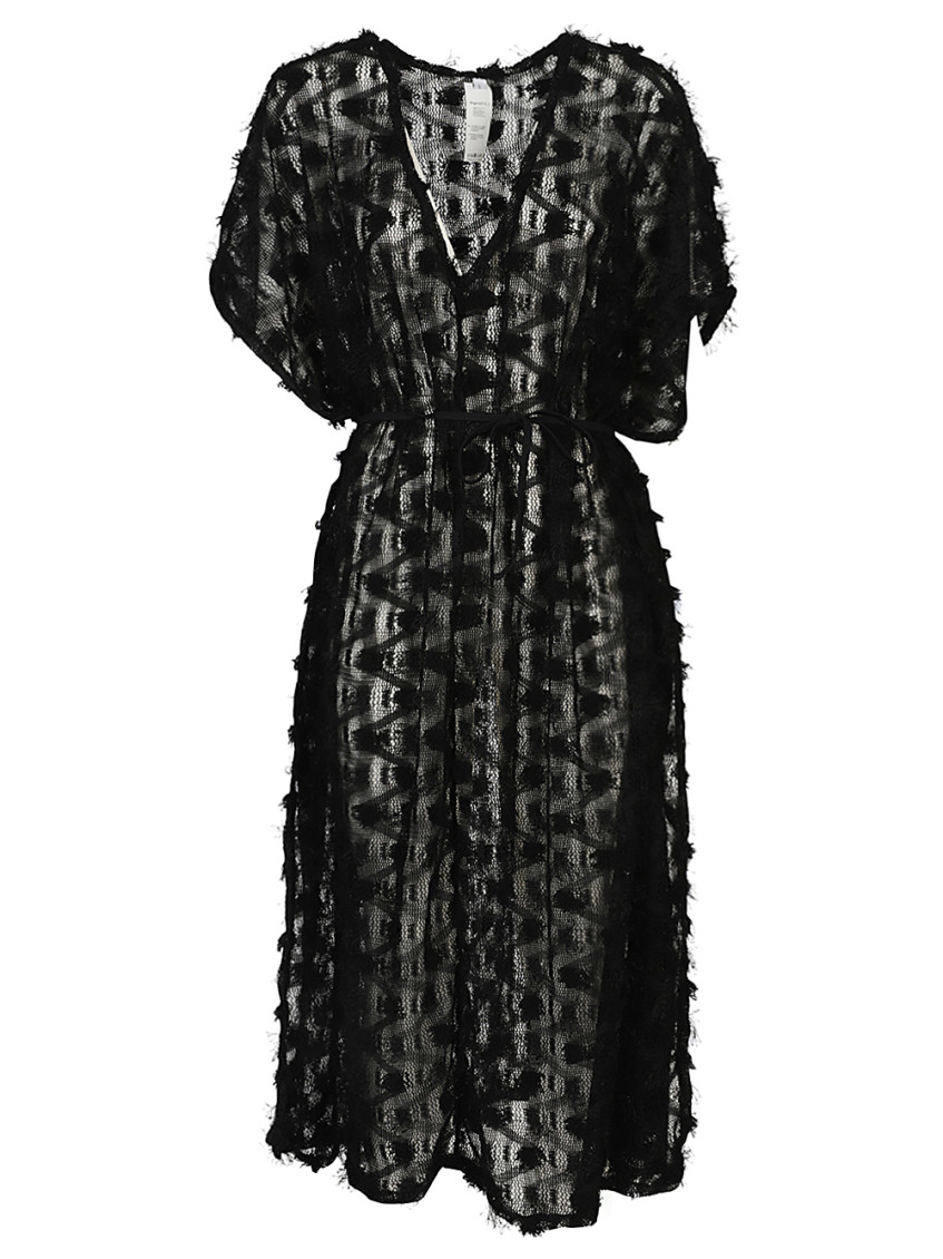 Black Crochet Long Dress