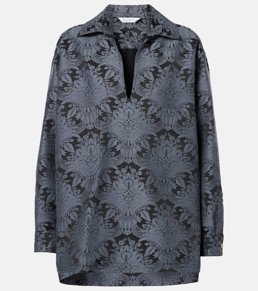 Anemone wool-blend jacquard shirt