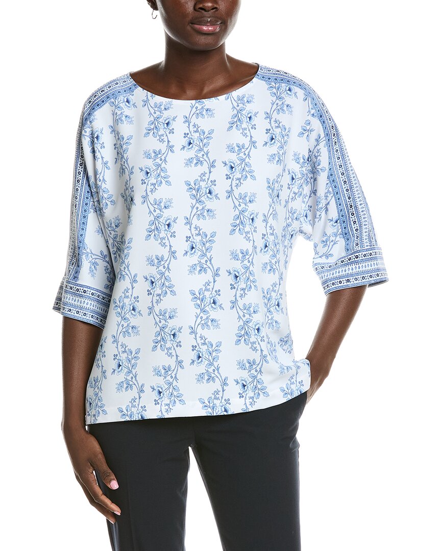 3/4-Sleeve Bateau Neck Blouse