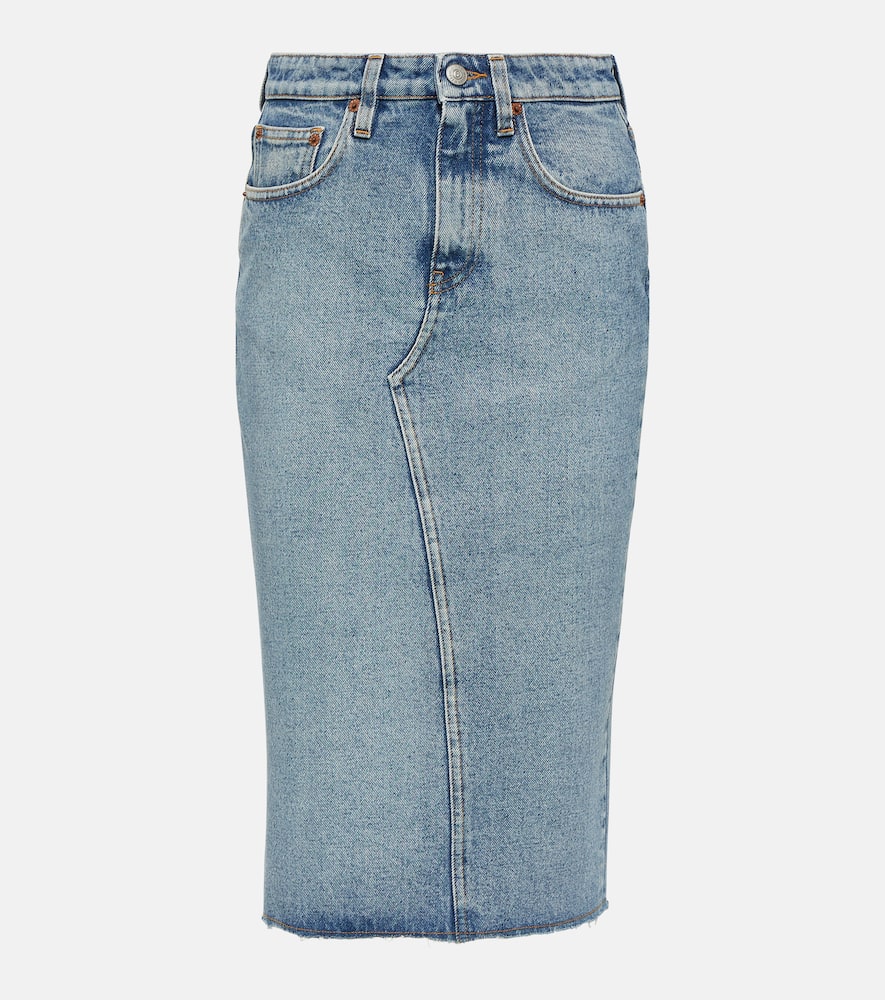 Denim midi skirt