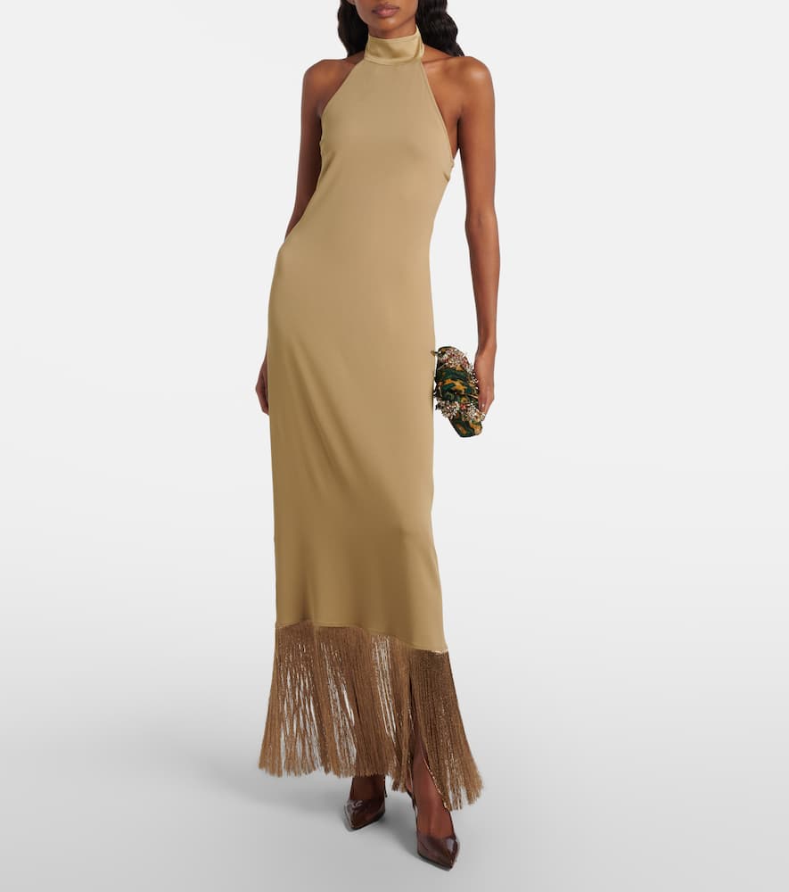 Berlin fringed crêpe cady gown
