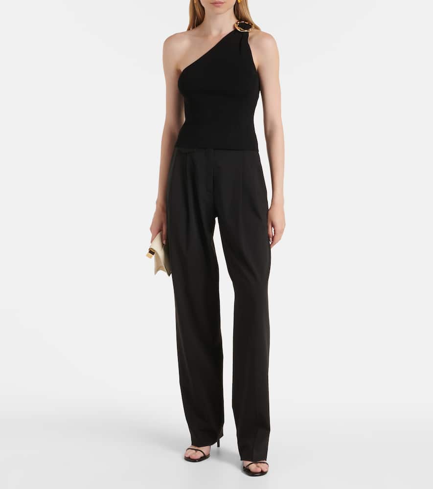 Fenix ribbed-knit one-shoulder top