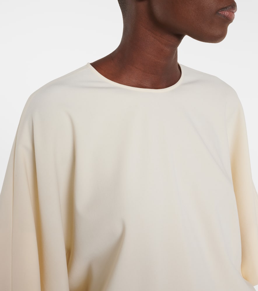 Tenley draped wool-blend crêpe top
