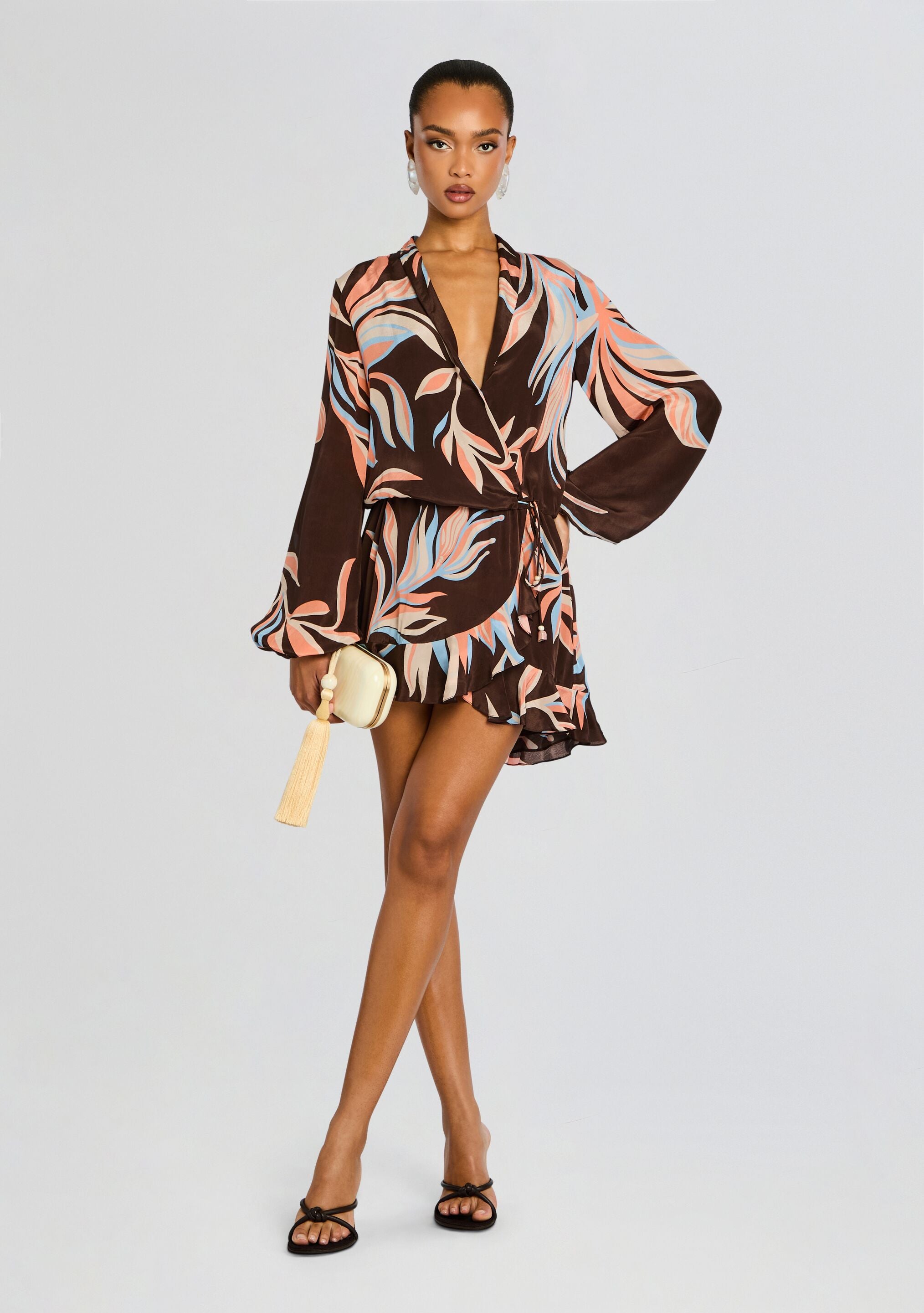 Front Wrap Mini Dress