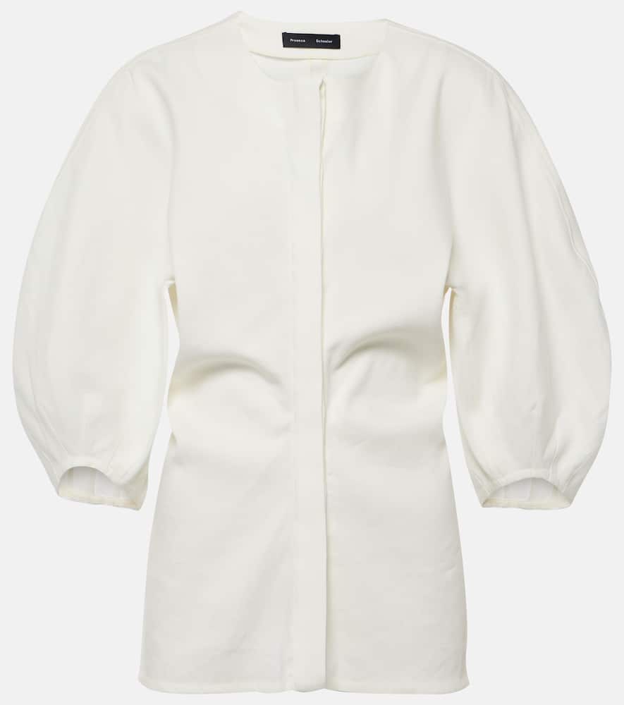 Linen-blend top