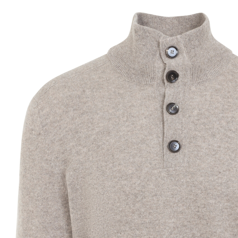 Beige Mock Collar Sweater