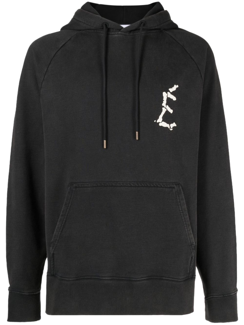 Logo-print drawstring hoodie - Black