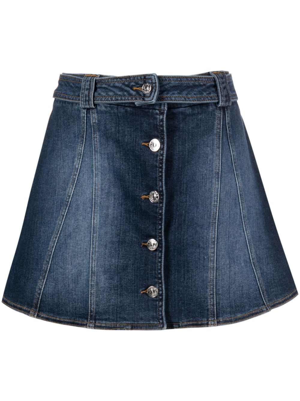 Eye Star-embroidered denim mini skirt - Blue