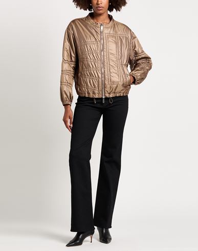 Woman Puffer Taupe Size 6 Polyethylene, Nylon