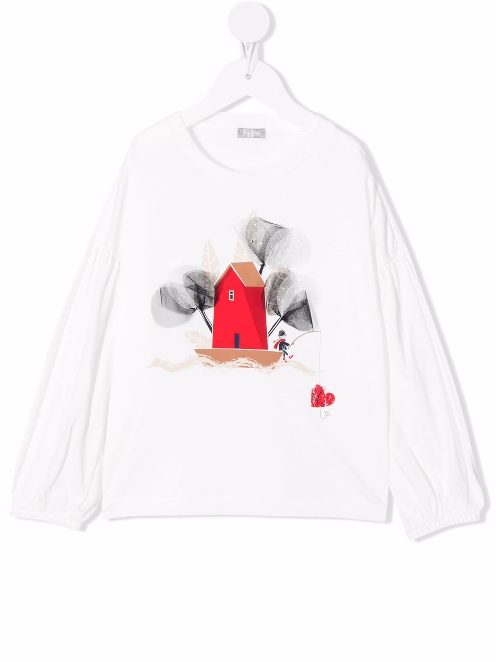 Graphic-print longsleeved T-shirt - White