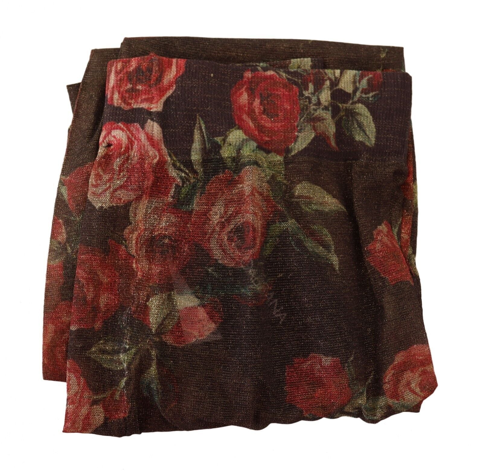 Floral Print Nylon Leggings — Black