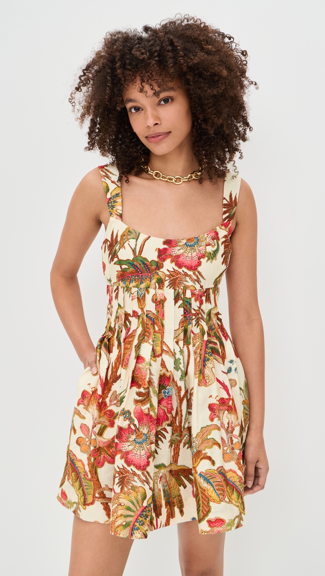 Ria Dress Fauna Floral Ivory
